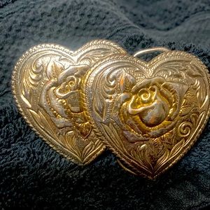 Vintage  signed Heritage Collection double heart belt buckle